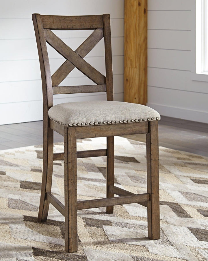 Moriville Counter Height Bar Stool Set of 2 D631-124X2 Beige Casual Barstools By AFI - sofafair.com