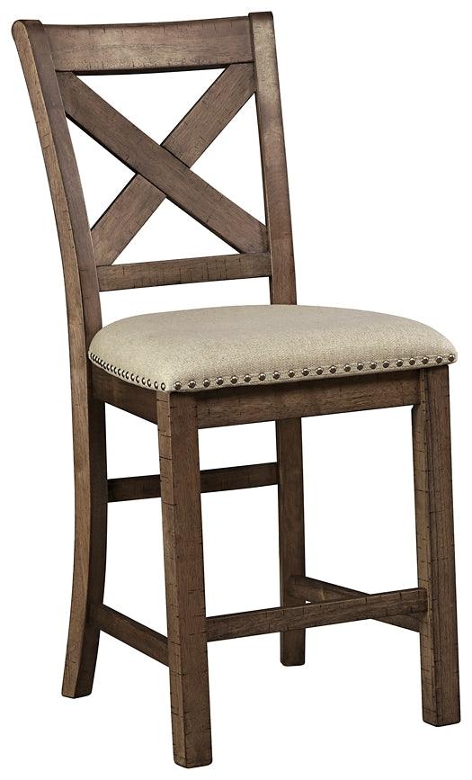 Moriville Counter Height Bar Stool Set of 2 D631-124X2 Beige Casual Barstools By AFI - sofafair.com