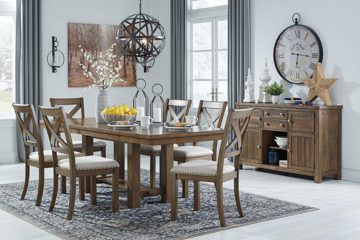 Moriville Dining Table and 6 Chairs D631D11 Beige Casual Dining Package By AFI - sofafair.com