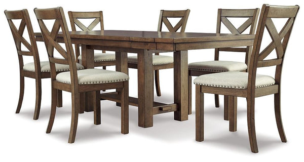 Moriville Dining Table and 6 Chairs D631D11 Beige Casual Dining Package By AFI - sofafair.com