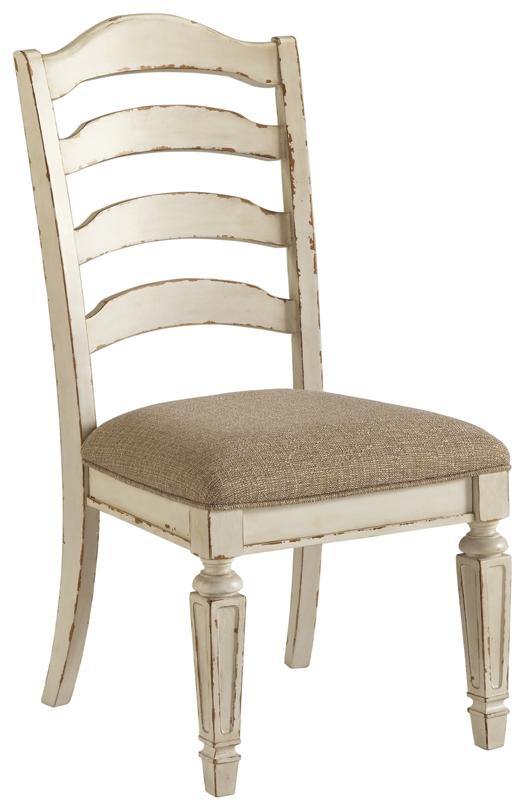 Realyn Dining Chair D743-01 Chipped White Casual Formal Seating By AFI - sofafair.com