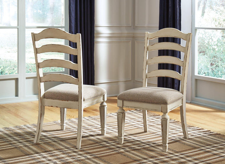 Realyn Dining Chair D743-01 Chipped White Casual Formal Seating By AFI - sofafair.com