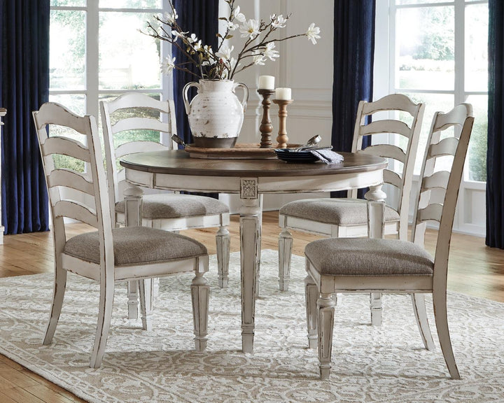 Realyn Dining Chair Set of 2 D743-01X2 Chipped White Casual Formal Seating By AFI - sofafair.com