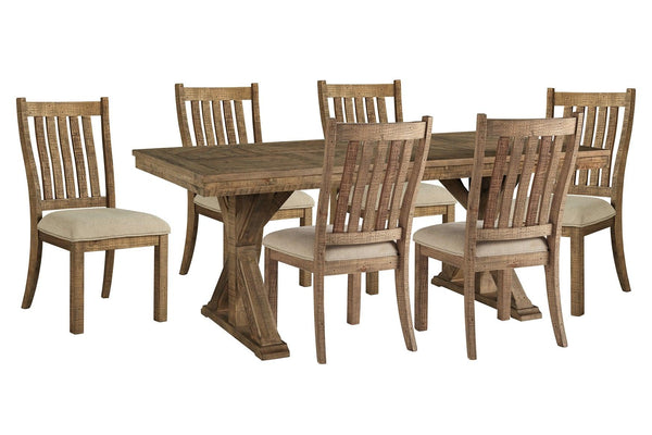 Grindleburg Dining Table and 6 Chairs D754D8 Light Brown Casual Dining Package By AFI - sofafair.com
