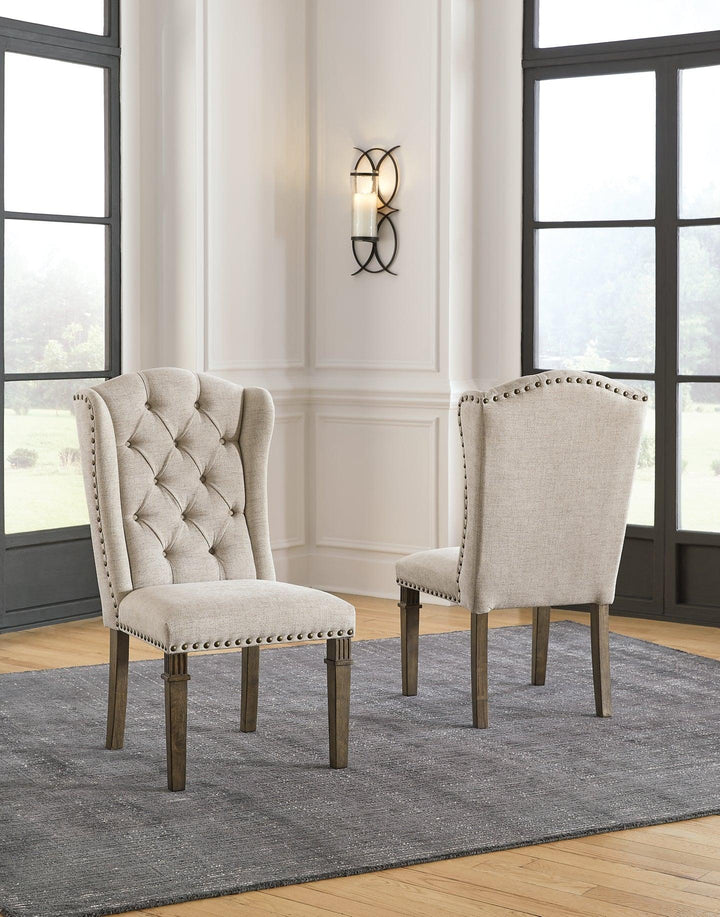 Markenburg Dining Chair D770-02 Beige/Brown Traditional Formal Seating By AFI - sofafair.com