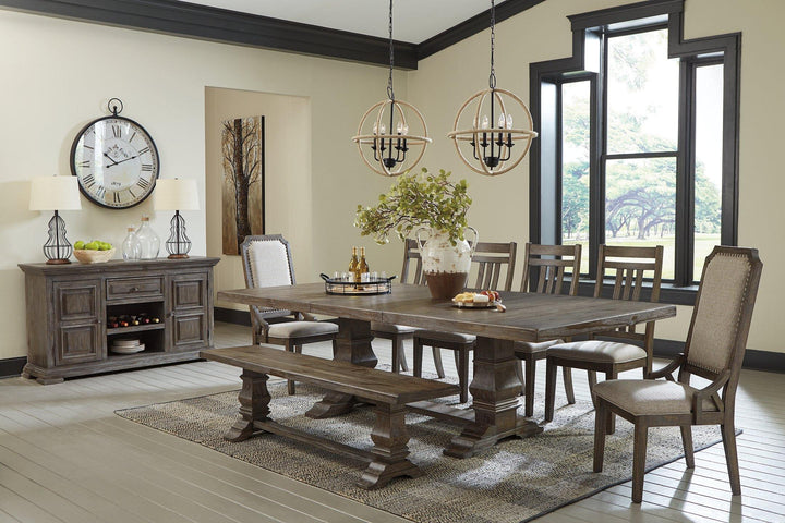 Wyndahl Dining Table D813D5 Rustic Brown Casual Formal Tables By AFI - sofafair.com