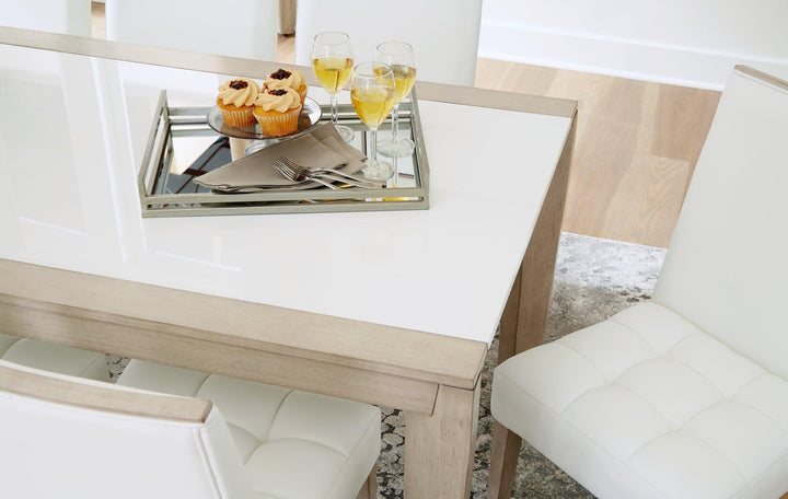 Wendora Dining Table D950-25 Bisque/White Contemporary Casual Tables By AFI - sofafair.com