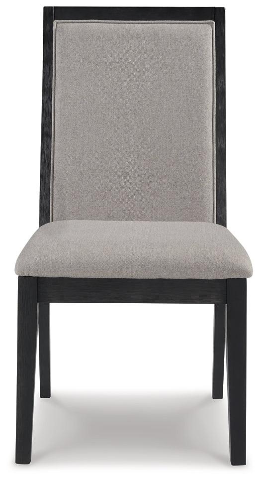 Foyland Dining Chair D989-01 Light Gray/Black Contemporary Casual Seating By AFI - sofafair.com