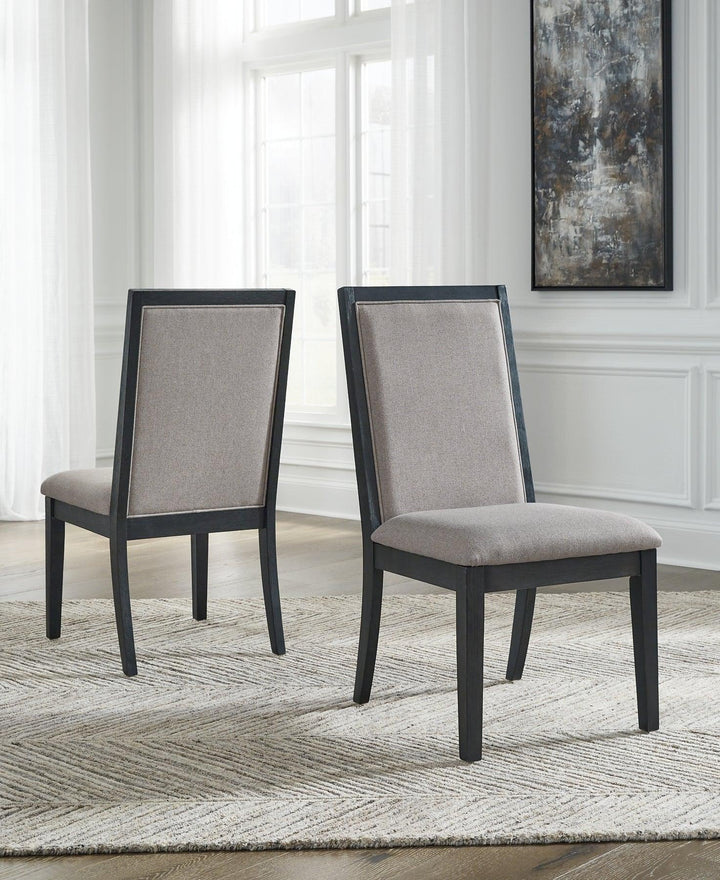 Foyland Dining Chair D989-01 Light Gray/Black Contemporary Casual Seating By AFI - sofafair.com