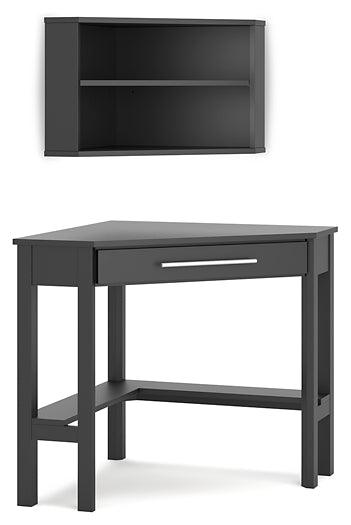 Otaska Home Office Corner Desk with Bookcase H206H1 Black Contemporary Desks By AFI - sofafair.com