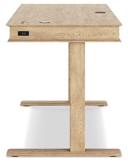 Elmferd 53 Adjustable Height Desk H302-29 Light Brown Contemporary Home Office Cases By AFI - sofafair.com