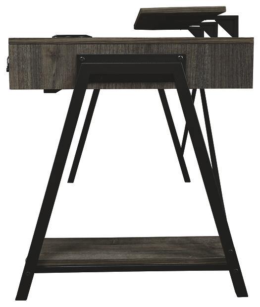 Barolli Gaming Desk H700-28 Gunmetal Contemporary Desks By AFI - sofafair.com