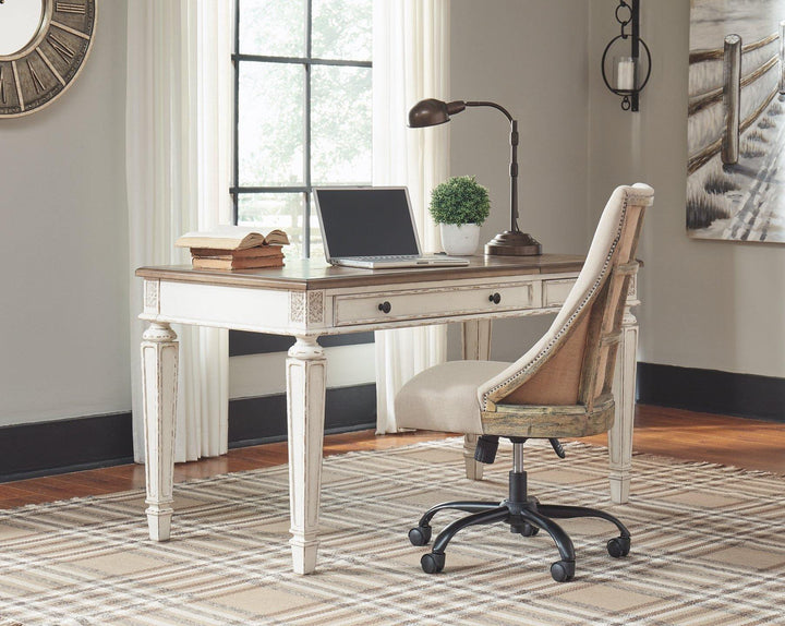 Realyn Home Office Lift Top Desk H743-134 White/Brown Casual Desks By AFI - sofafair.com