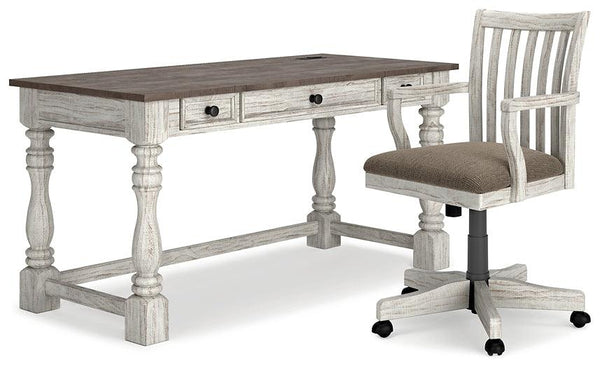 Havalance Home Office Desk with Chair H814H1 White/Gray Casual Home Office Package By AFI - sofafair.com
