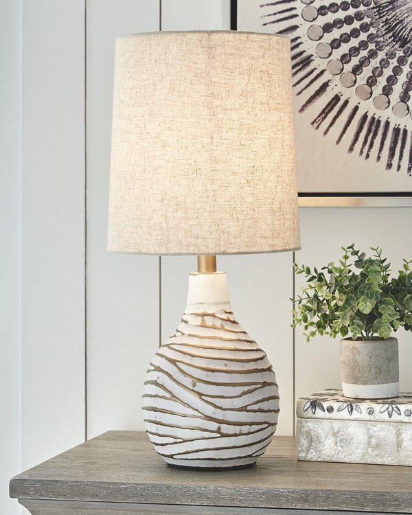 Aleela Table Lamp L204194 White/Gold Finish Contemporary Table Lamps By AFI - sofafair.com