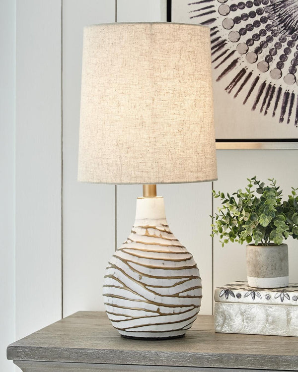 Aleela Table Lamp Set of 2 L204194X2 White/Gold Finish Contemporary Table Lamps By AFI - sofafair.com
