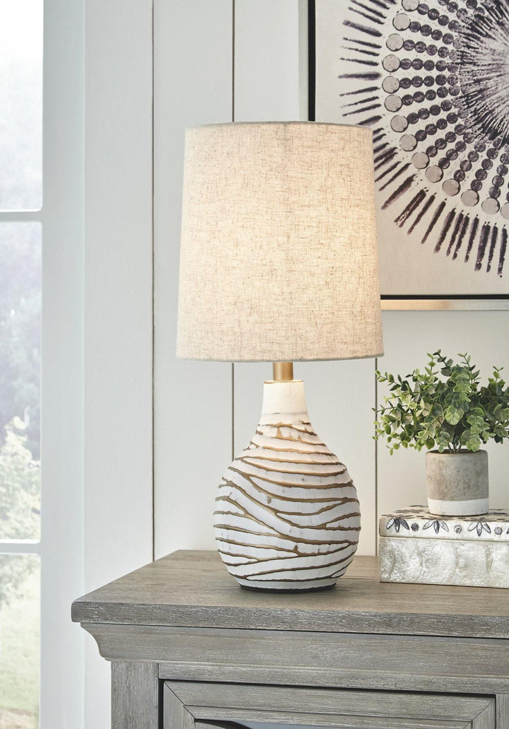 Aleela Table Lamp L204194 White/Gold Finish Contemporary Table Lamps By AFI - sofafair.com