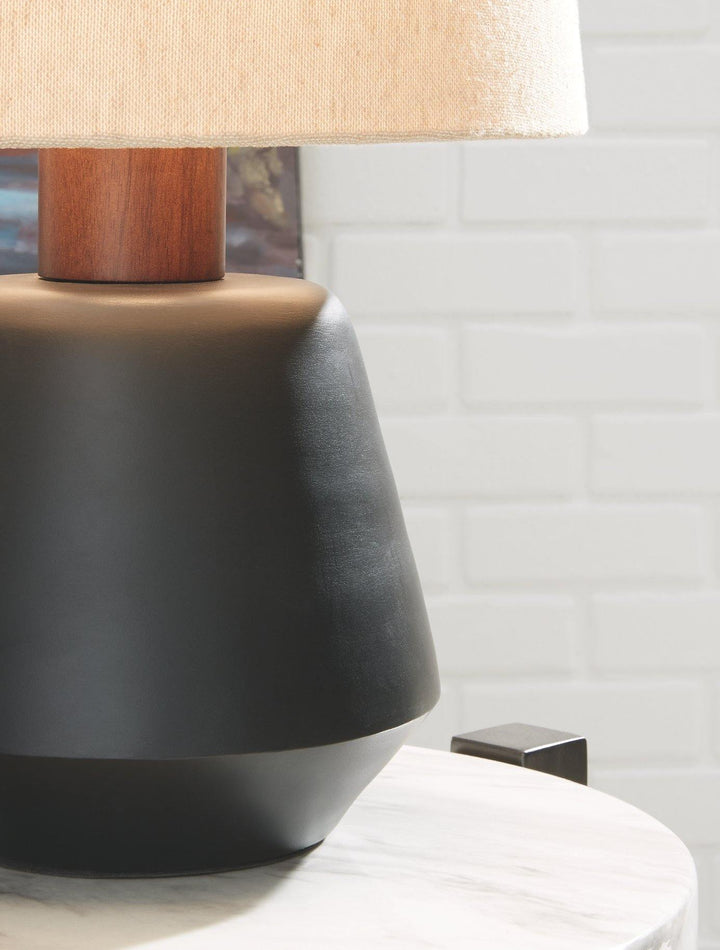 Ancel Table Lamp L204204 Black/Brown Contemporary Table Lamps By AFI - sofafair.com