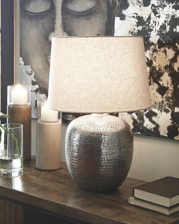 Magalie Table Lamp L207314 Antique Silver Finish Contemporary Table Lamps By AFI - sofafair.com