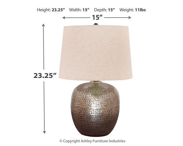 Magalie Table Lamp L207314 Antique Silver Finish Contemporary Table Lamps By AFI - sofafair.com