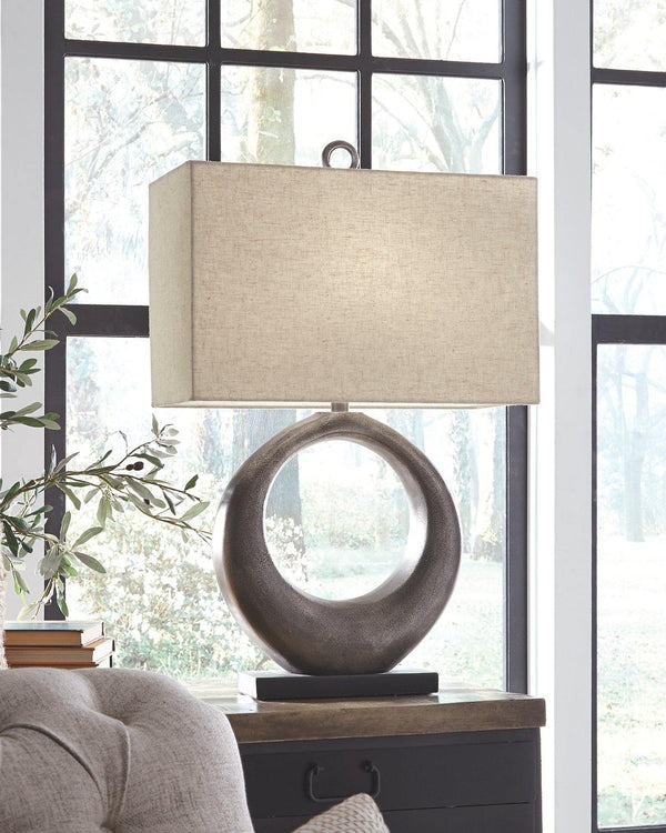 Saria Table Lamp L207394 Antique Silver Finish Contemporary Table Lamps By AFI - sofafair.com