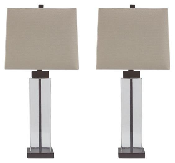 Alvaro Table Lamp Set of 2 L431374 Clear/Bronze Finish Contemporary Table Lamps By AFI - sofafair.com