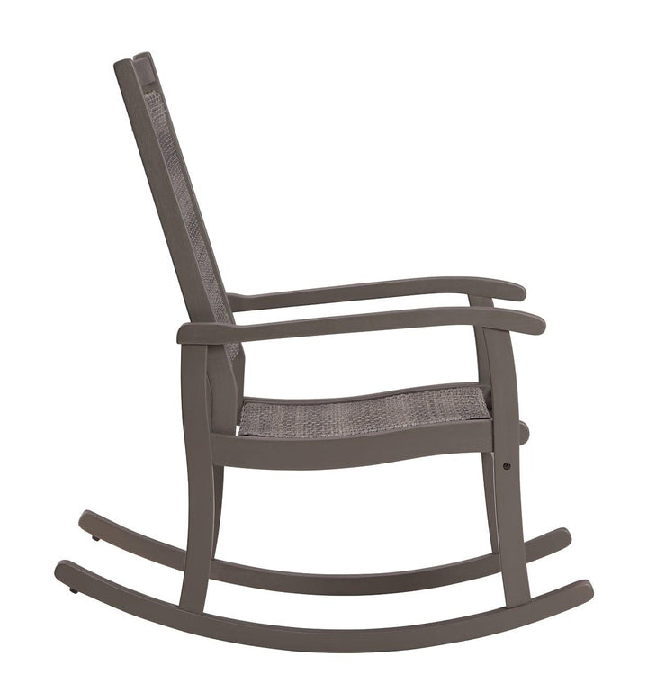 Emani Rocking Chair P168-828 Gray Casual Outdoor Seating By AFI - sofafair.com