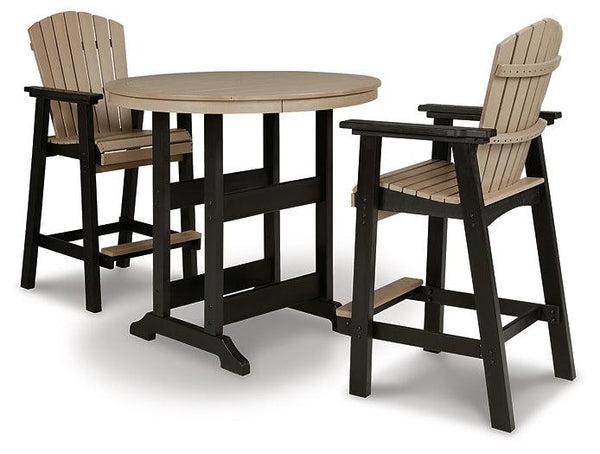 Fairen Trail Outdoor Counter Height Dining Table with 2 Barstools P211B2 Black/Driftwood Contemporary Outdoor Package By AFI - sofafair.com