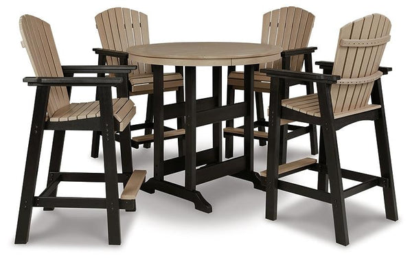 Fairen Trail Outdoor Counter Height Dining Table with 2 Barstools P211P1 Black/Driftwood Contemporary Outdoor Package By AFI - sofafair.com