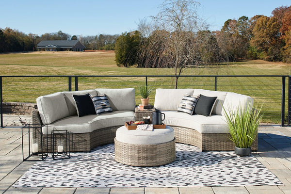 Calworth 4Piece Outdoor Sectional P458P6 Beige Contemporary Outdoor Seating By AFI - sofafair.com