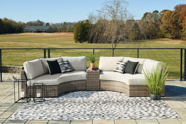 Calworth 3Piece Outdoor Sectional P458P8 Beige Contemporary Outdoor Seating By AFI - sofafair.com