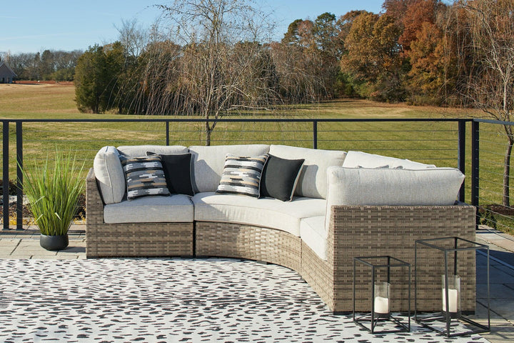 Calworth 3Piece Outdoor Sectional P458P9 Beige Contemporary Outdoor Seating By AFI - sofafair.com