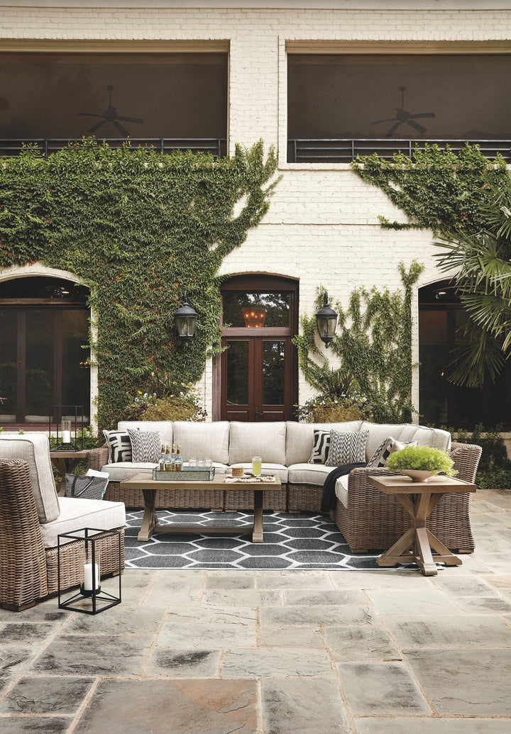 Beachcroft 5Piece Outdoor Seating Set P791P8 Beige Casual Outdoor Sectionals By AFI - sofafair.com