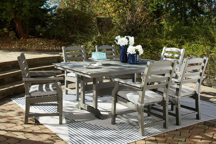 Visola Outdoor Dining Table with 6 Chairs P802P3 Gray Contemporary Outdoor Package By AFI - sofafair.com