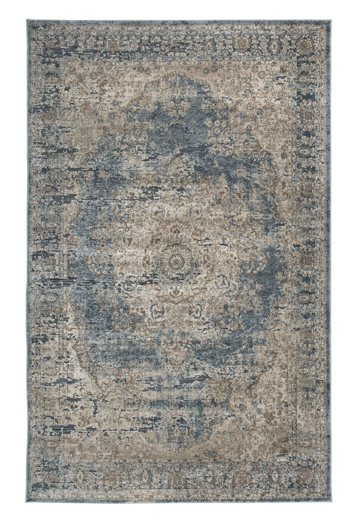 South 8 x 10 Rug R402721 Blue/Beige Traditional Area Rugs By AFI - sofafair.com