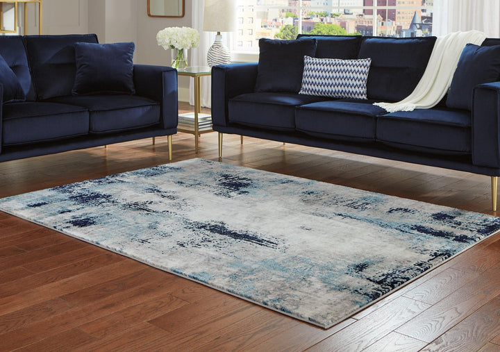 Leonelle 53 x 73 Rug R404872 Cream/Blue/Gray Contemporary Area Rugs By AFI - sofafair.com