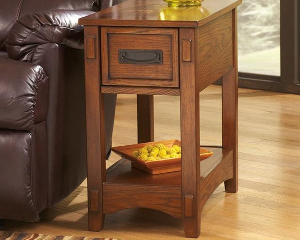 Breegin Chairside End Table T007-319 Brown Contemporary Motion Occasionals By AFI - sofafair.com
