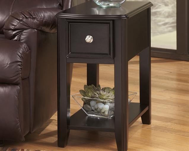 Breegin Chairside End Table T007-371 Almost Black Contemporary Motion Occasionals By AFI - sofafair.com