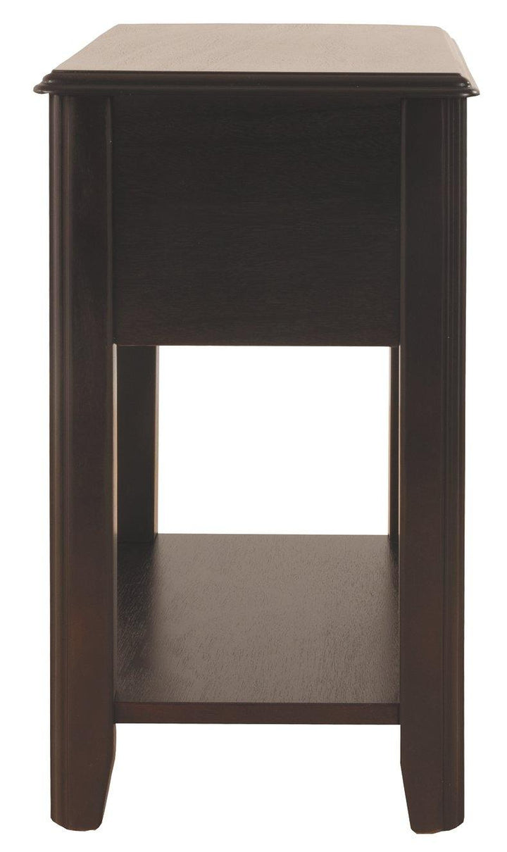 Breegin Chairside End Table T007-371 Almost Black Contemporary Motion Occasionals By AFI - sofafair.com