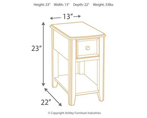 Breegin Chairside End Table T007-371 Almost Black Contemporary Motion Occasionals By AFI - sofafair.com