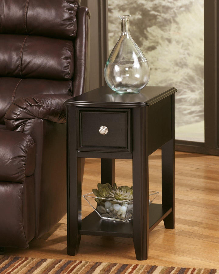 Breegin Chairside End Table T007-371 Almost Black Contemporary Motion Occasionals By AFI - sofafair.com