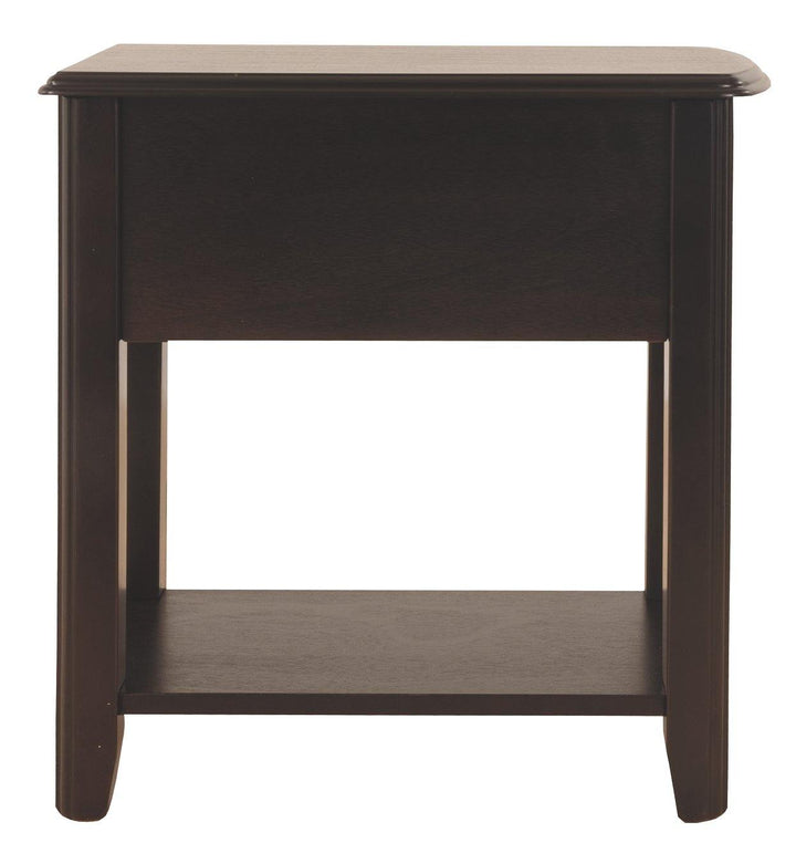 Breegin Chairside End Table T007-371 Almost Black Contemporary Motion Occasionals By AFI - sofafair.com