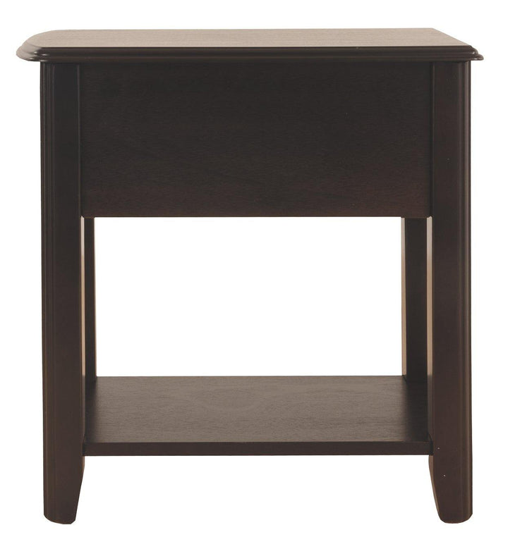 Breegin Chairside End Table T007-371 Almost Black Contemporary Motion Occasionals By AFI - sofafair.com