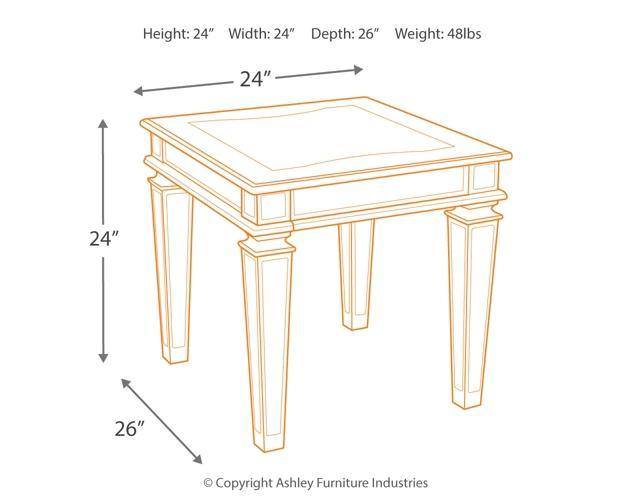 Tessani End Table T099-3 Silver Contemporary Stationary Occasionals By AFI - sofafair.com