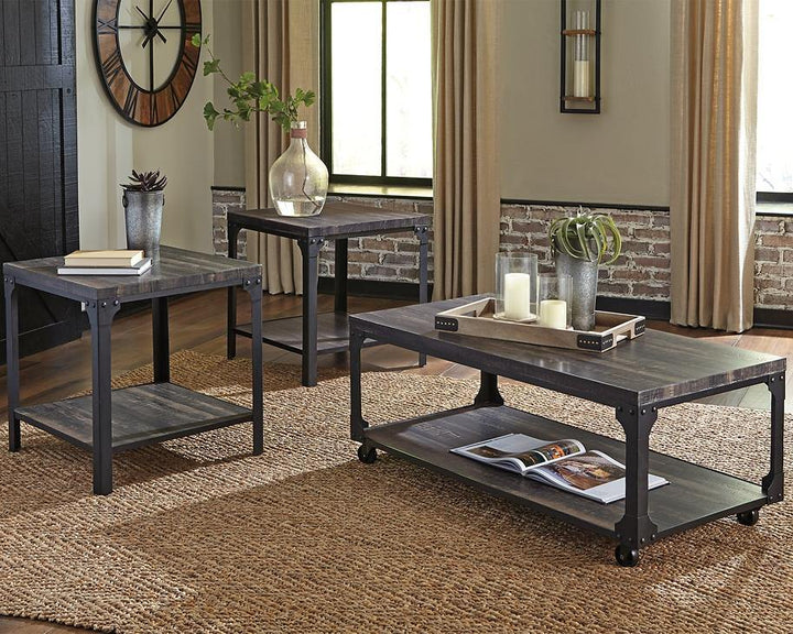 Jandoree Table Set of 3 T108-13 Brown/Black Casual Motion Occasionals By AFI - sofafair.com