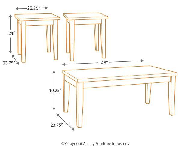 Maysville Table Set of 3 T204-13 Black Contemporary Stationary Occasionals By AFI - sofafair.com