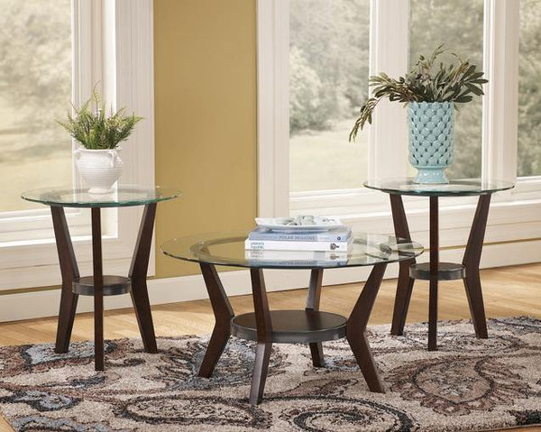 Fantell Table Set of 3 T210-13 Dark Brown Contemporary Stationary Occasionals By AFI - sofafair.com