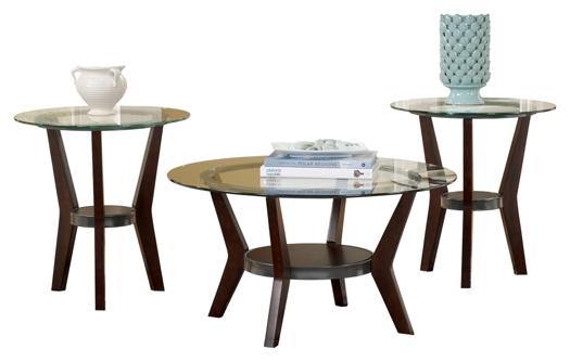 Fantell Table Set of 3 T210-13 Dark Brown Contemporary Stationary Occasionals By AFI - sofafair.com