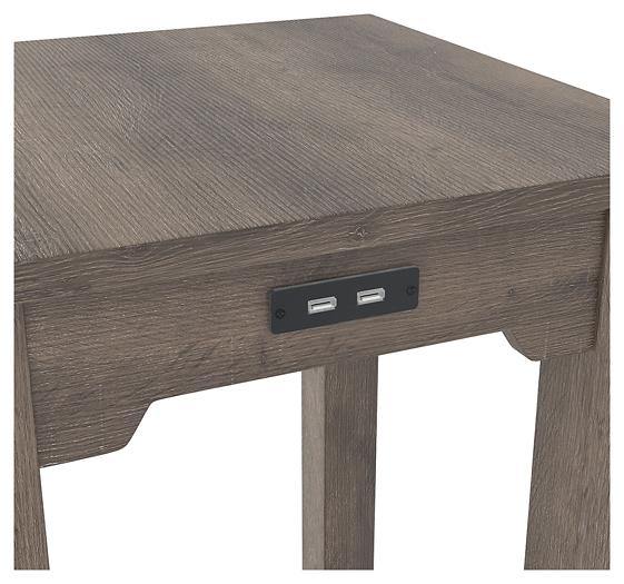 Arlenbry Chairside End Table T275-7 Gray Contemporary Motion Occasionals By AFI - sofafair.com