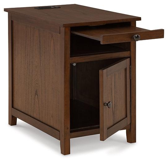 Treytown Chairside End Table T300-117 Brown Casual Stationary Occasionals By AFI - sofafair.com